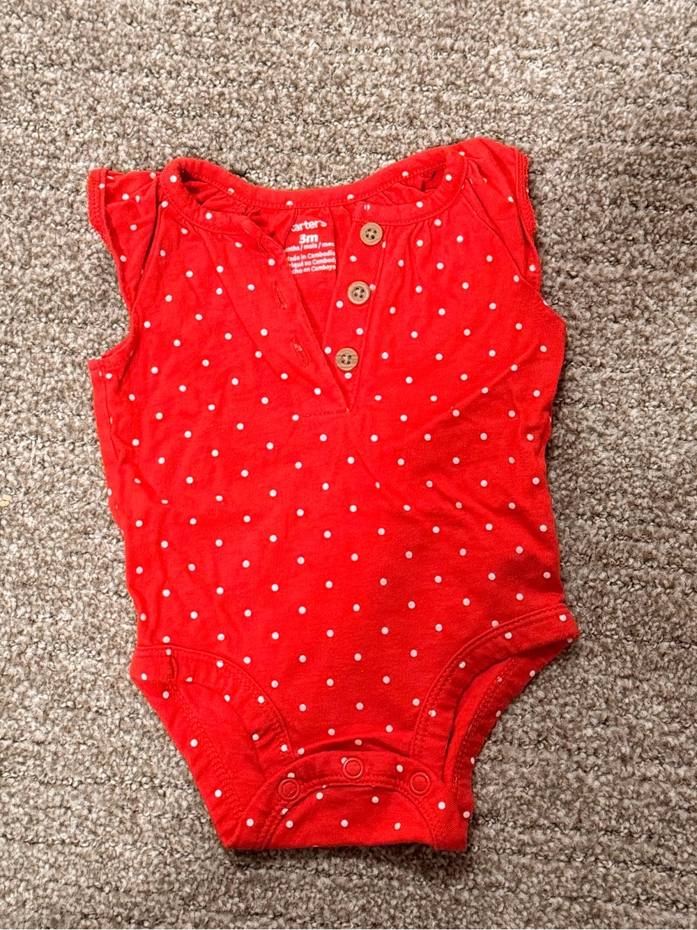 Carter's Red Polka-Dot Baby Onesie